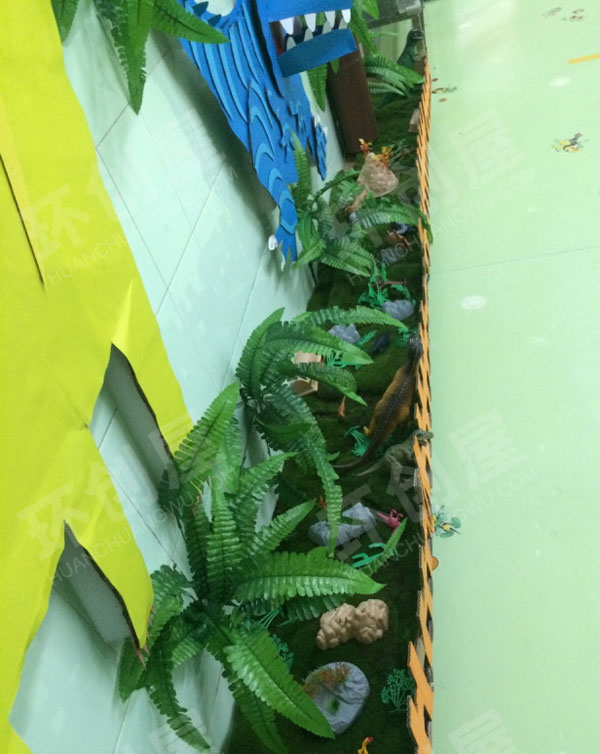 幼儿园走廊墙面侏罗纪公园恐龙环创图片
