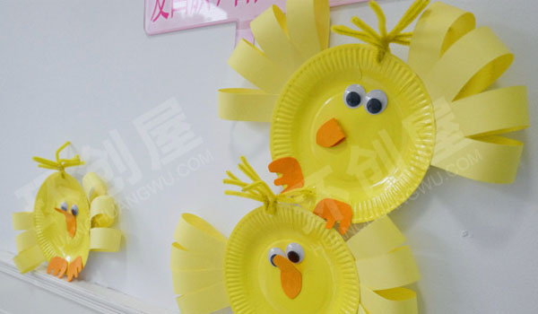 幼儿园走廊墙面小黄鸡立体创意环创图片