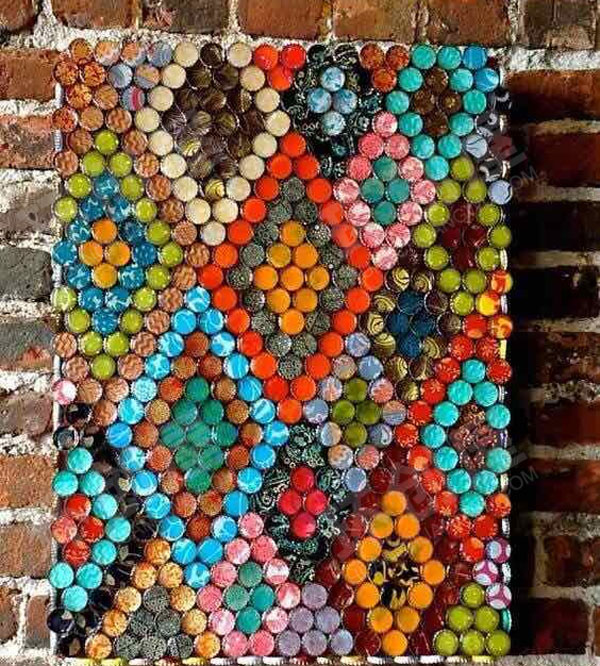 幼儿园走廊环创小瓶盖大变身图片