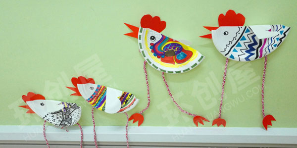 幼儿园走廊墙面小黄鸡立体创意环创图片