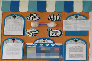 幼儿园哆啦A梦卡通风家园联系栏环创图片