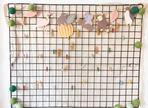 幼儿园夹子卡纸格子作品展示图片