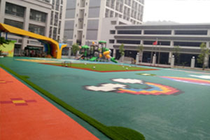 幼儿园户外操场地面彩虹绘画环创图片