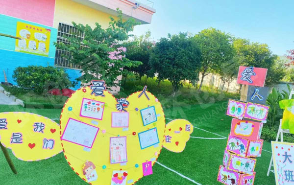 幼儿园户外环创中国风传统文化美术作品展图片