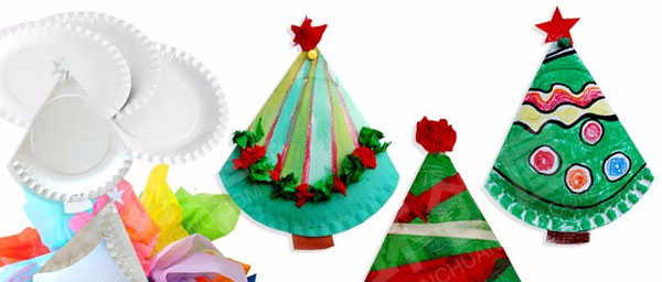 幼儿园美工区圣诞节纸盘创意作品环创图片