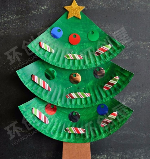 幼儿园美工区圣诞节纸盘创意作品环创图片