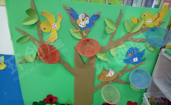 幼儿园益智区小鸟找蛋环创图片
