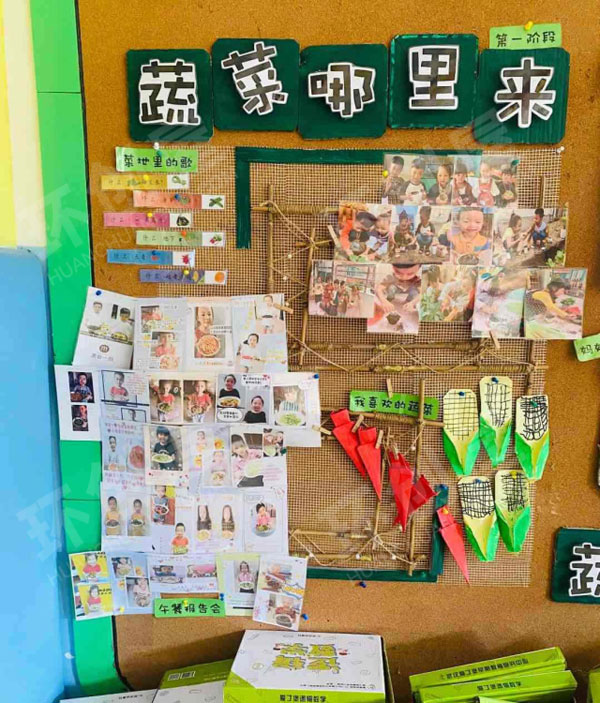 幼儿园色彩斑斓蔬菜一族主题墙环创图片