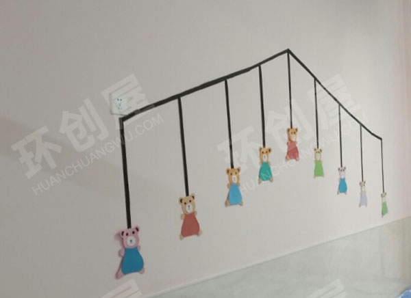 幼儿园墙面布置动物花花衣寝室环创图片