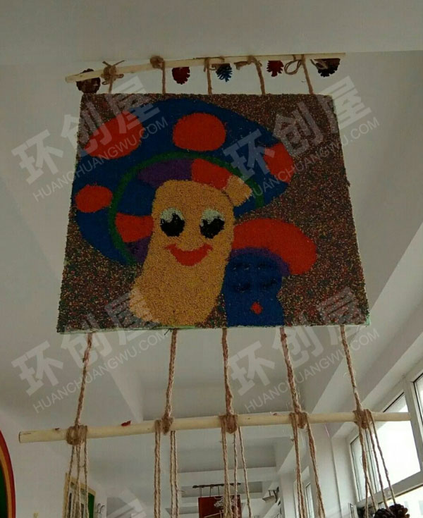 幼儿园手工乡土材料大气作品吊饰环创图片