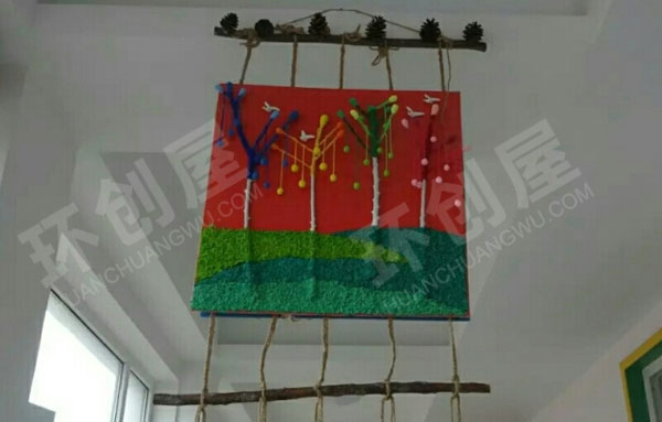 幼儿园手工乡土材料大气作品吊饰环创图片