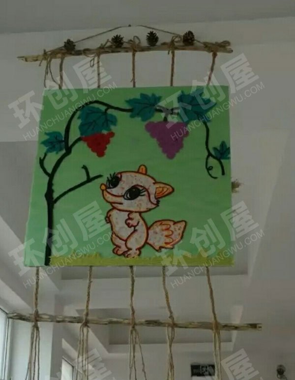 幼儿园手工乡土材料大气作品吊饰环创图片