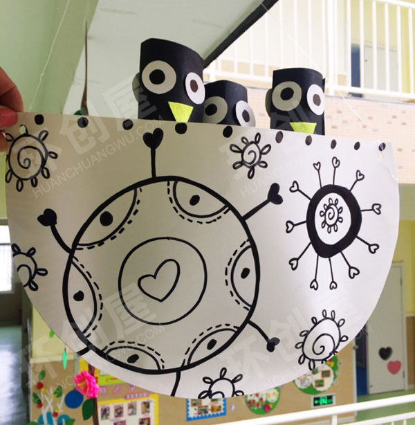 幼儿园手工春天气息燕子窝吊饰环创图片