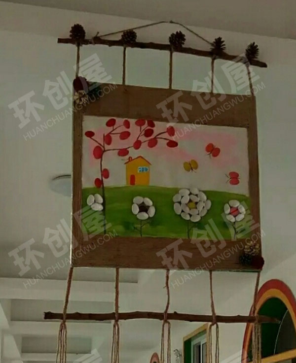 幼儿园手工乡土材料大气作品吊饰环创图片