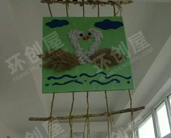 幼儿园手工乡土材料大气作品吊饰环创图片