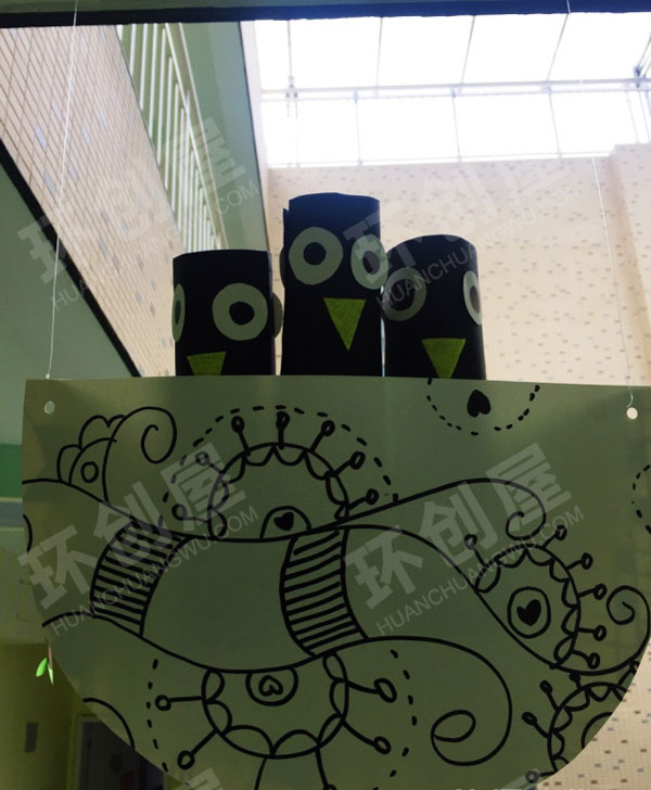 幼儿园手工春天气息燕子窝吊饰环创图片