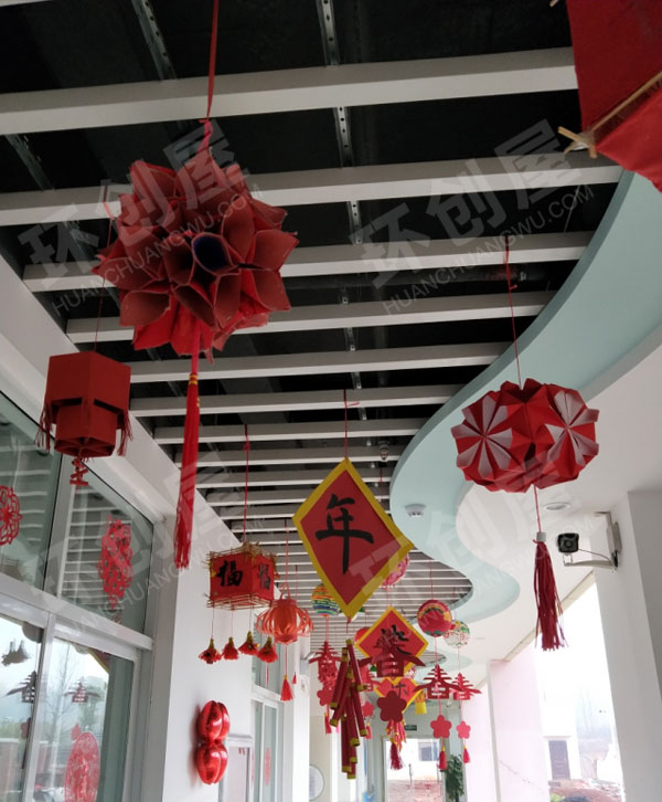 幼儿园浓浓新年中国风挂饰环创图片