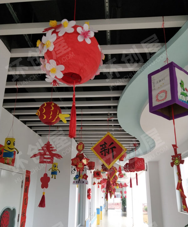 幼儿园浓浓新年中国风挂饰环创图片