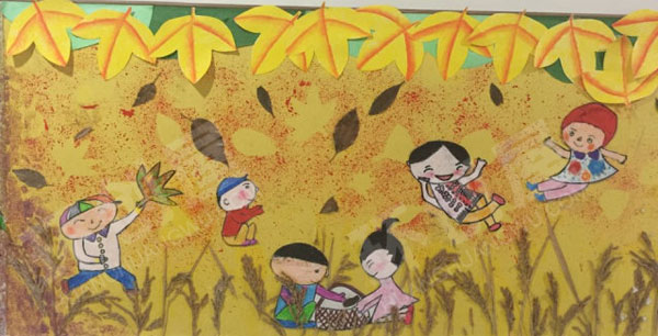 幼儿园走廊过道装饰春夏秋冬墙面环创图片