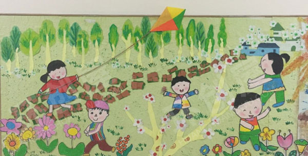 幼儿园走廊过道装饰春夏秋冬墙面环创图片