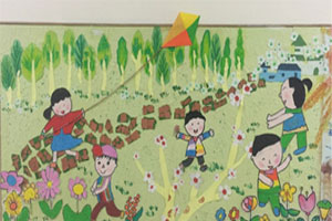 幼儿园走廊过道装饰春夏秋冬墙面环创图片5张