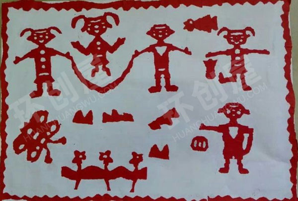 幼儿园撕纸蜡光纸门窗剪纸环创图片