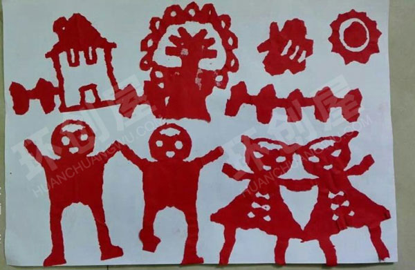 幼儿园撕纸蜡光纸门窗剪纸环创图片