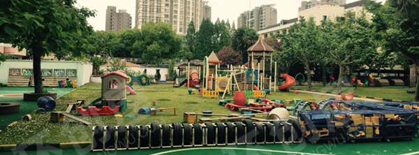 幼儿园户外各种大型游戏设备环创图片