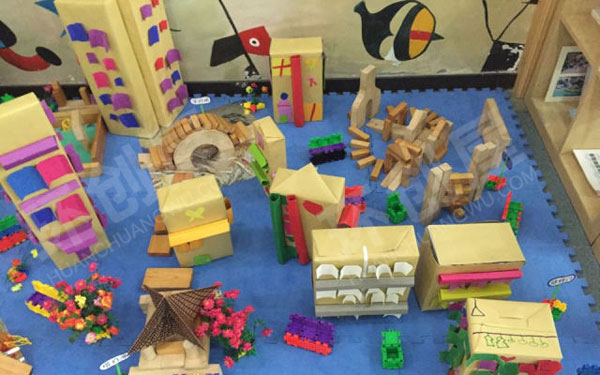 幼儿园建筑各种小创意建构环创图片