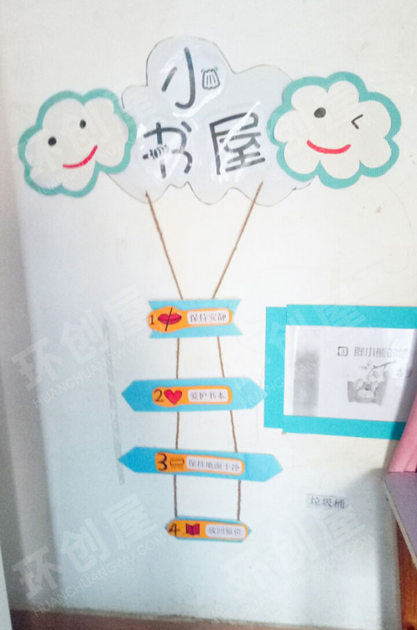 幼儿园阅读区小书屋墙面环创图片