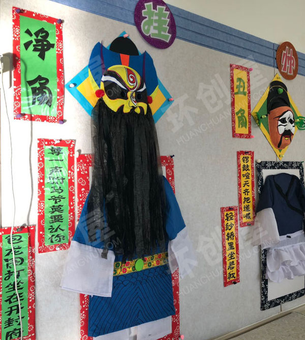 幼儿园主题墙中华民族传统文化戏曲环创图片