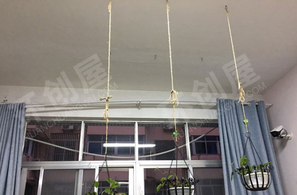 幼儿园区域空间间隔自然材料吊挂饰图片