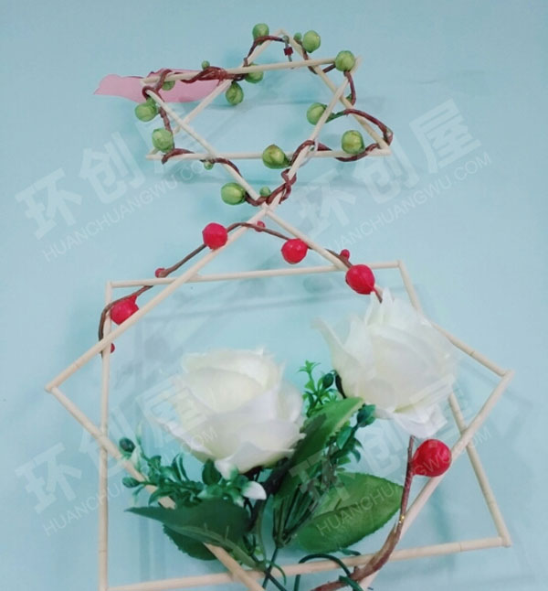 幼儿园小木棍干花挂饰图片