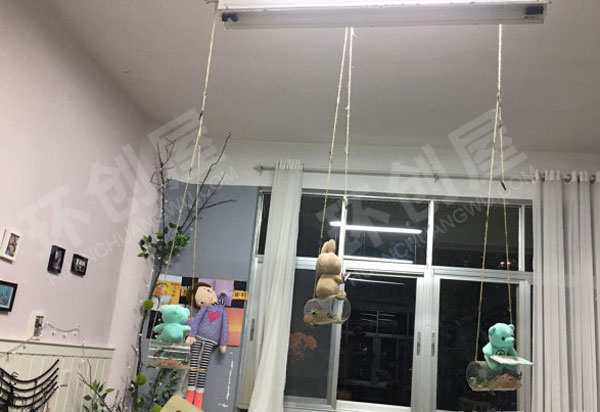 幼儿园区域空间间隔自然材料吊挂饰图片