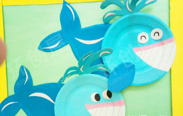 幼儿园走廊墙面环创环保废物利用纸盘动物画图片