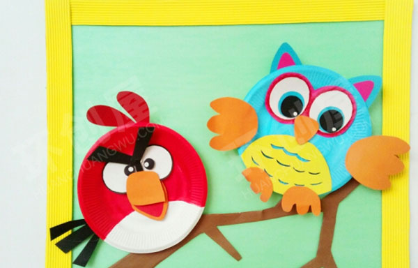 幼儿园走廊墙面环创环保废物利用纸盘动物画图片