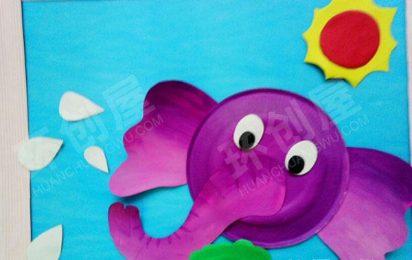 幼儿园走廊墙面环创环保废物利用纸盘动物画图片