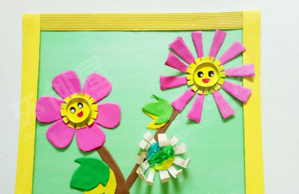 幼儿园走廊墙面环创环保废物利用纸盘动物画图片