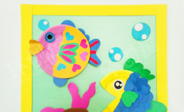 幼儿园走廊墙面环创环保废物利用纸盘动物画图片
