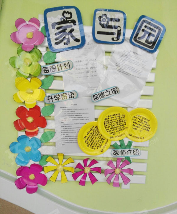 幼儿园自然材料动植物主题卡通家园联系栏环创图片