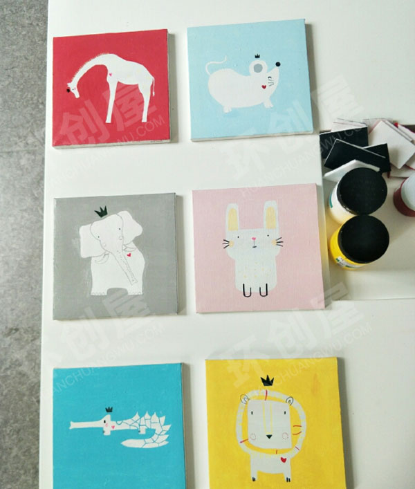 幼儿园油画卡通壁画作品展示环创图片