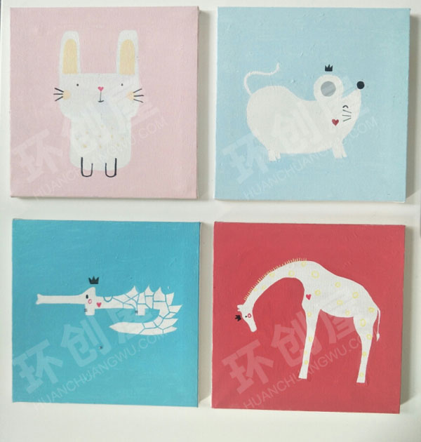 幼儿园油画卡通壁画作品展示环创图片