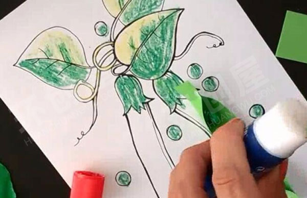 幼儿园美工区做一颗3D豌豆图片