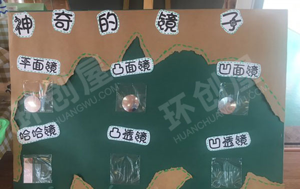 幼儿园科学区神奇的镜子环创图片