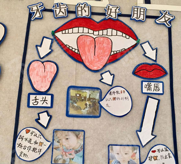幼儿园主题墙牙齿咔咔咔环创图片