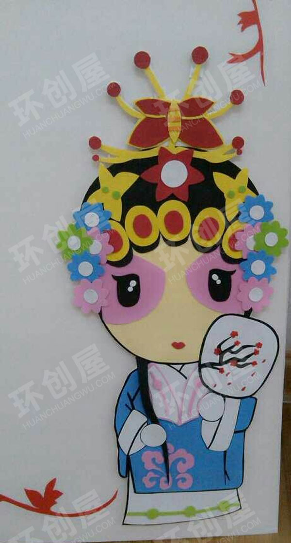 幼儿园墙面布置京剧风环创图片