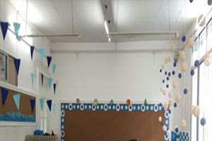 幼儿园地中海蓝色调吊饰环创图片3张