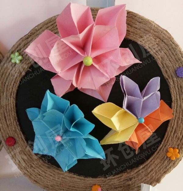 幼儿园墙梁自制好看花朵挂饰环创图片
