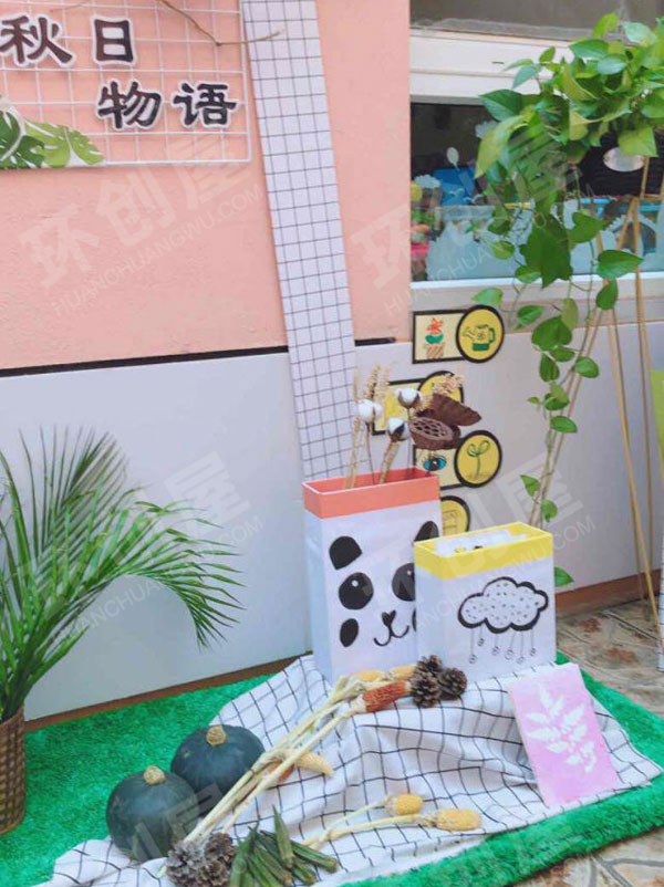 幼儿园自然角绿色装饰作品展示图片