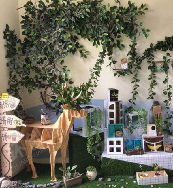 幼儿园自然角绿色装饰作品展示图片